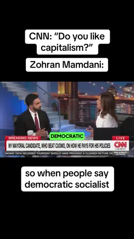 CNN asks Zohran Mamdani if he likes capitalism in a sit down interview #cnn #cnnnews #zohranmamdani #nyc #newyorkcity #mayor #politics #election #fypシ #viral #blowthisup 