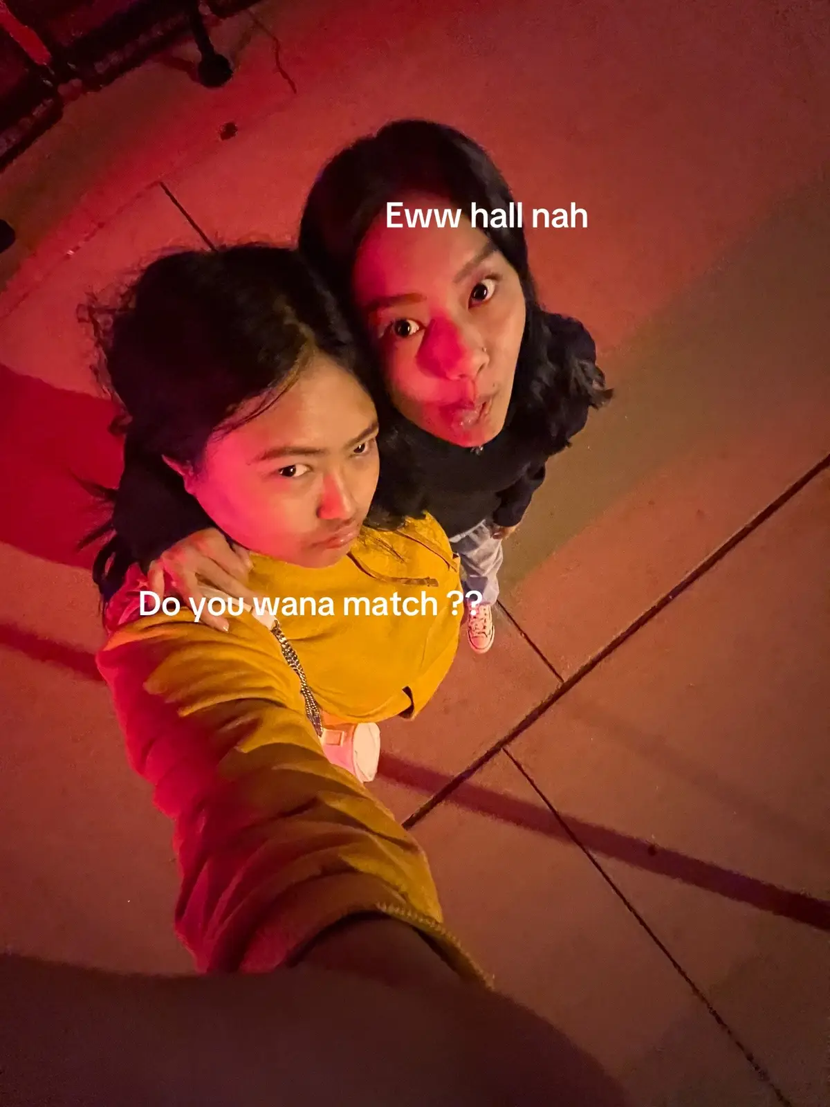 I swear it’s not intended 🤷🏻‍♀️🤨  #cousin  #matchingoutfits  #asiangirl  #gal  #foryoupage  #oldpictures❤️  