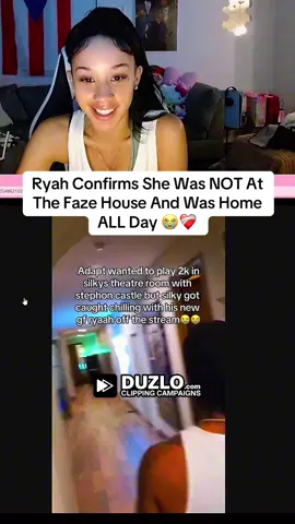 Ryan Confirms She Was NOT At The Faze House And Was Home ALL Day 😭❤️‍🩹 #silky #ryah #duzlo #fyp #viral 