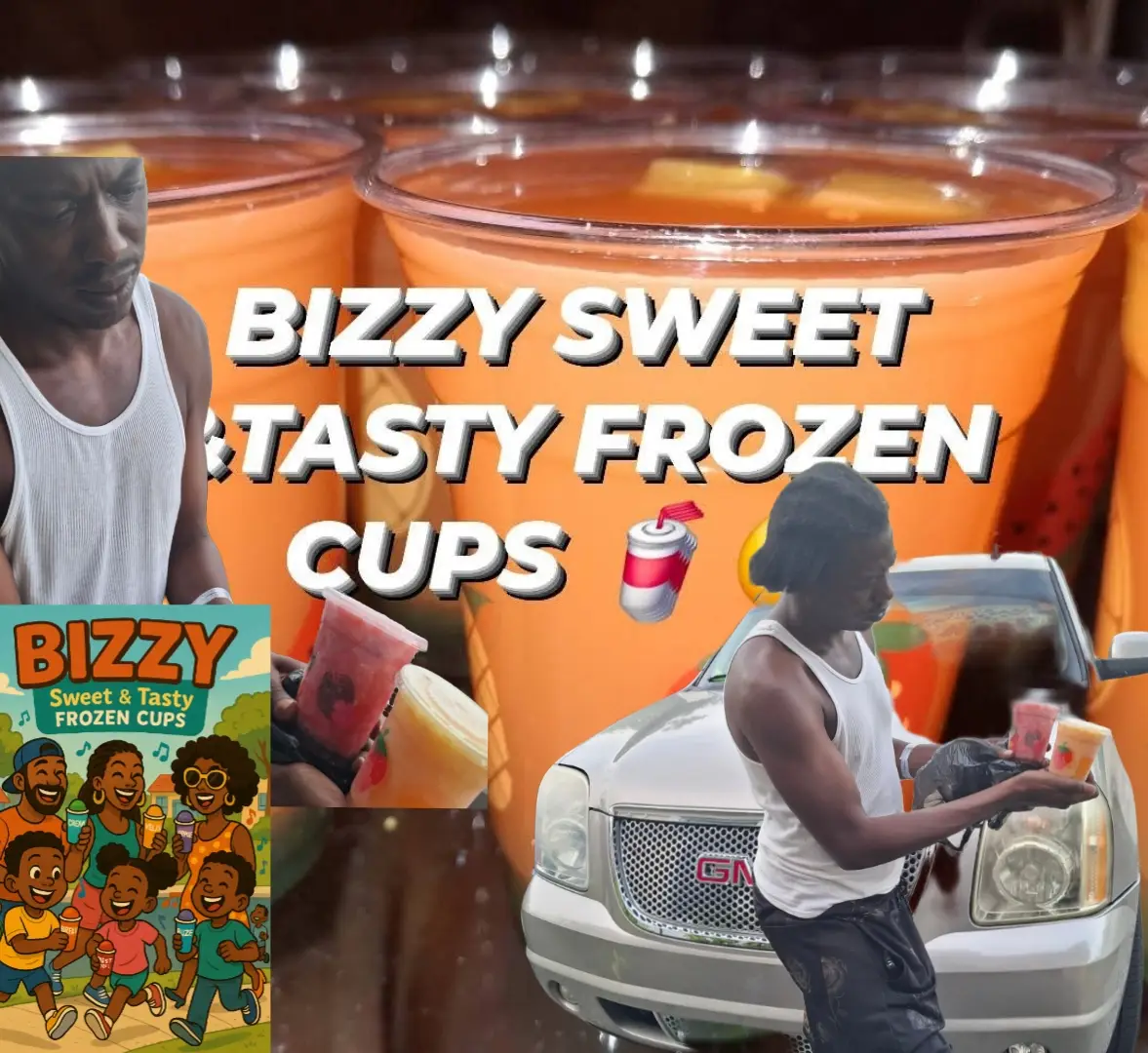 THIS KING 🤴🏾 TRIED 2 AND CAME BACK FOR TWO MORE... THESE BIZZY SWEET & TASTY FROZEN CUPS 😋🥤 AND FIE 🔥  #bizzysweetandtastyfrozencups #MIAMI 