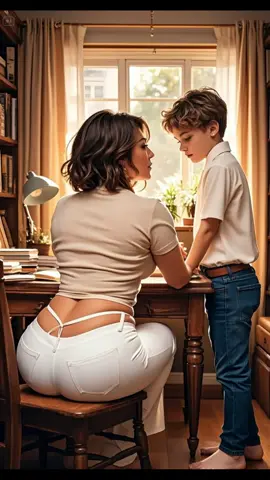 ❤️❤️ A beautiful mother is helping her child with homework.#MotherAndChild #HomeworkTime #WarmMoments #FamilyTime #FamilyMoments#FamilyLove