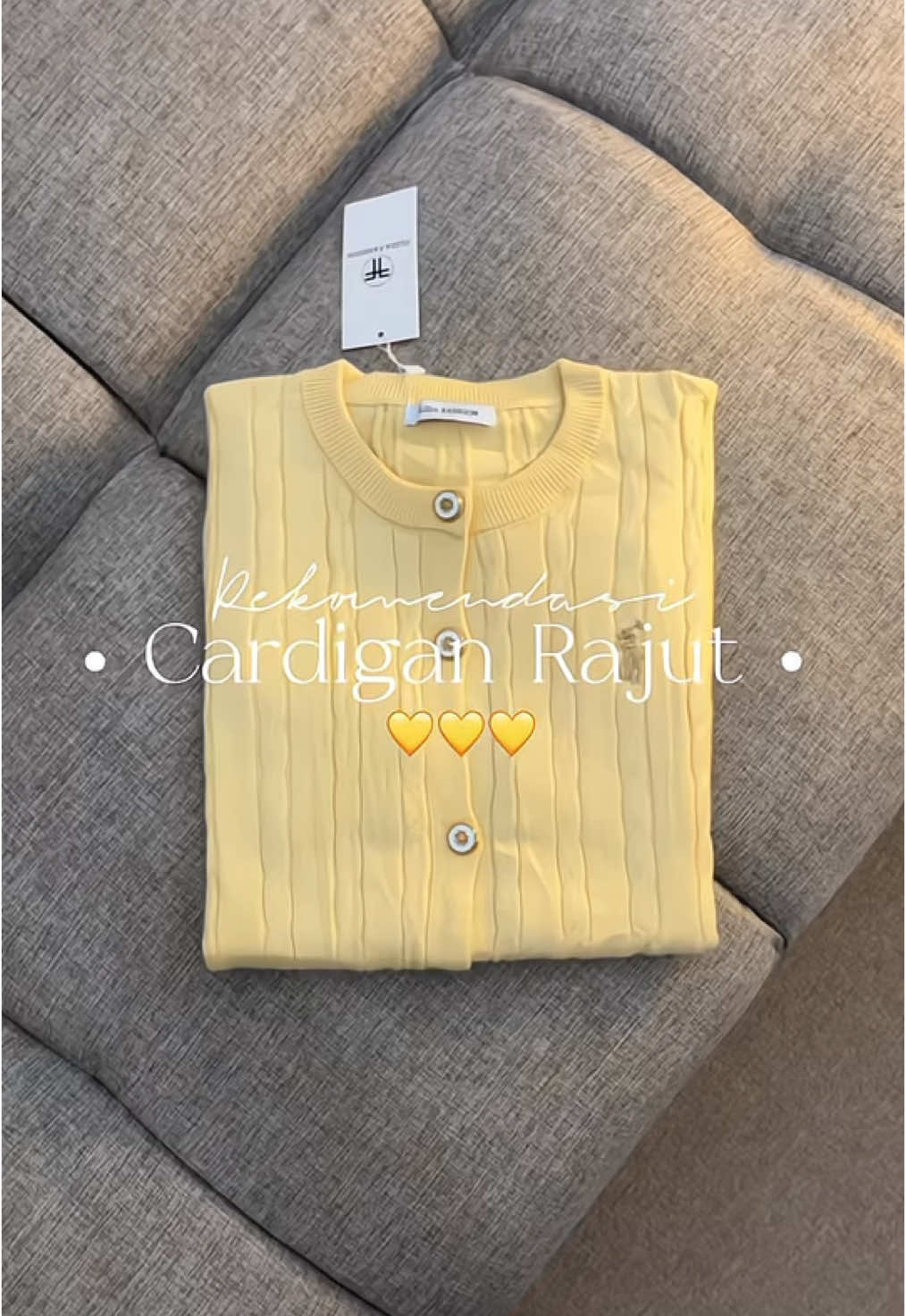Cardigan Rajut Soft Yellow 💛💛 #cardiganrajut #cardiganwanita #cardigan #softyellow 