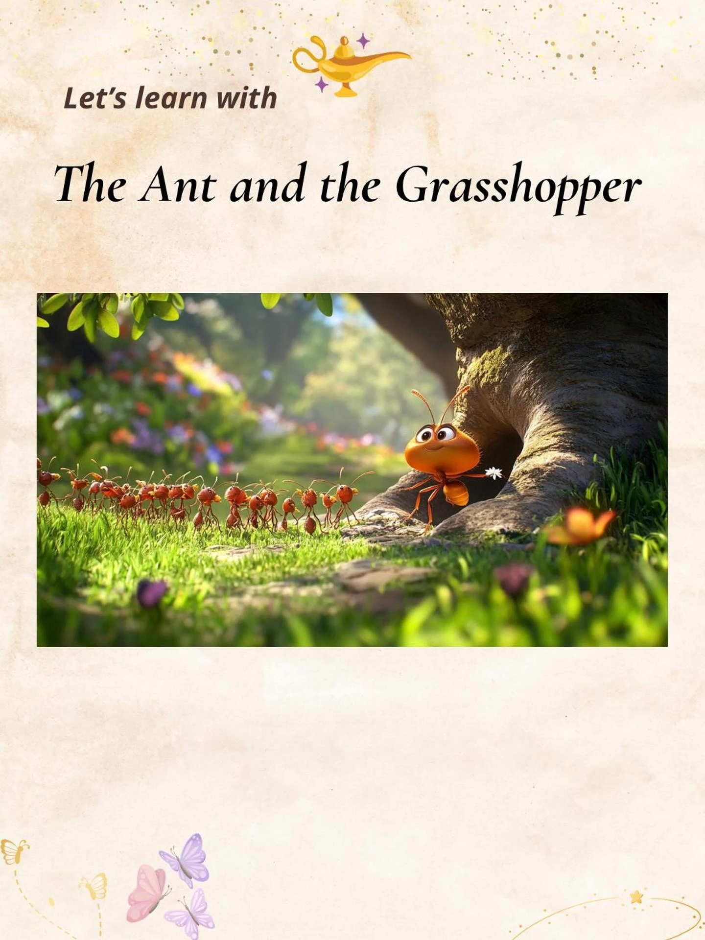 🐜💨 The Ant and The Grasshopper – a small story with a big lesson! Learn English through this classic fable, told in a soft and clear voice. 👉 Are you the hardworking ant or the carefree grasshopper? 🎬 With Story | 📖 With Subtitles | 💡 With Moral & Vocabulary #TheAntAndTheGrasshopper #learnenglish #taleandtalk #EnglishWithStory #EnglishListening #FableStory #Storytelling #EnglishFable#Englishstory #Fables #vocabularybuilding #MoralStory