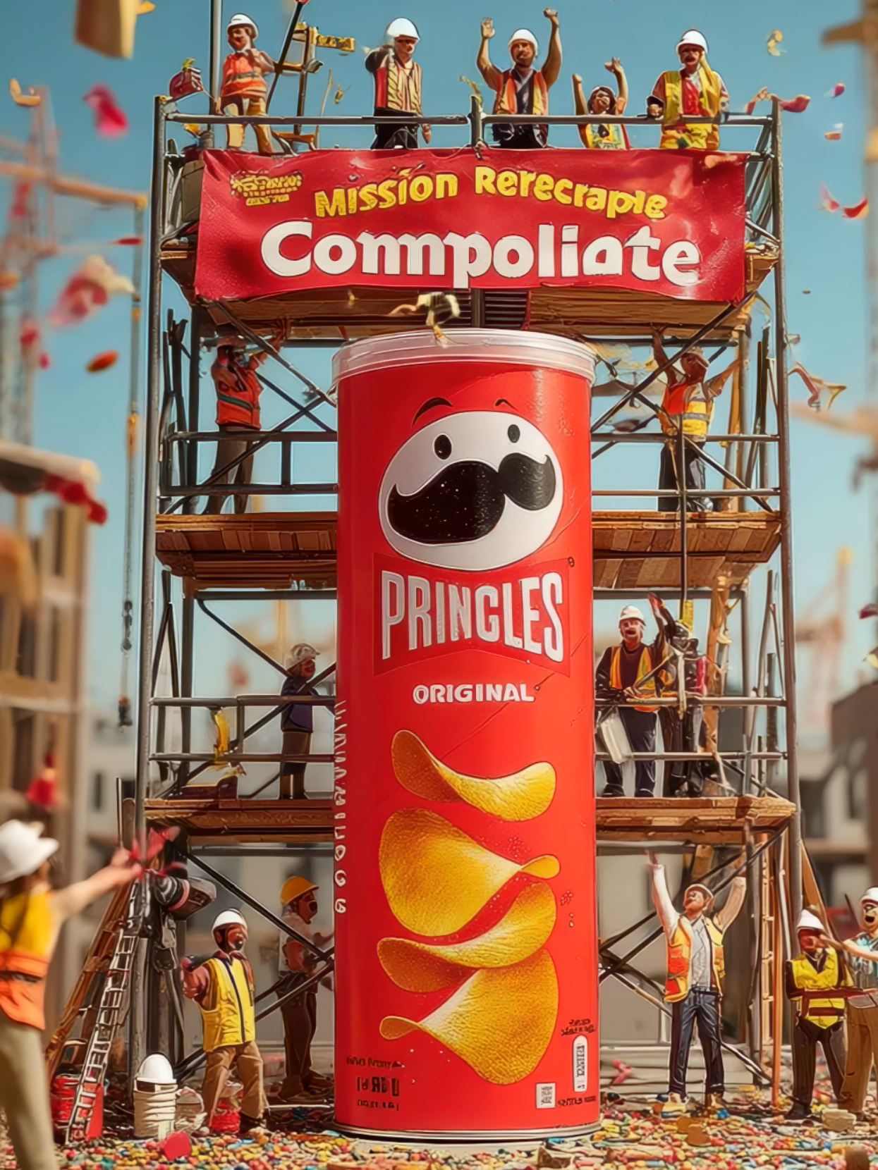 This isn’t cooking. It’s Pringles construction. これは料理じゃない。プリングルス工事だ #MiniatureWorld #tinychef #pringles 