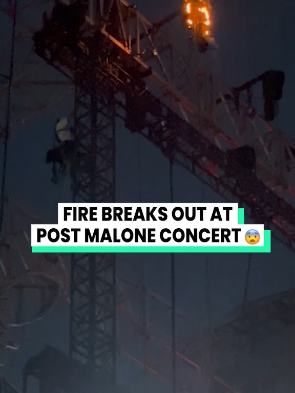 Props to that guy for saving it 😳 (@arkbykomi) #scary #staysafe #fire #concert #postmalone #glastonbury
