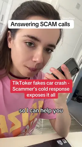 TikToker fakes car crash - Scammer’s cold response exposes it all #scammer 