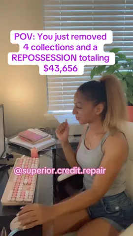 Pov; you just removed 4 collections and a repossession from their credit reports totaling $43,656. #creditrepair #collections #superiorcreditrepair #fixcredit #fyp #creatorsearchinsights #dispute #consumerlaw #results #eviction #repossession #repo #credit #credittips #creditcard #bankruptcy #creditrepairservices 