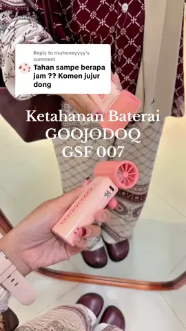 Replying to @nsyhoneyyyy btw ini unboxing lagi karena kipas putih di video sebelumnya hilang karena dibawa terus kemana mana dan akhirnya ketinggalan 🫠 saking sukanya jadi repurchase type yg sama tapi warna pink xixi 💗 #goojodoq #gsf007 #portablefan #kipasportable #miniturbofan #kipasturbo 