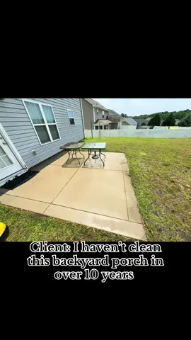 Client hasn’t clean this backyard porch in over 10 years. Hope she is happy with the results. #sixtenlandscaper #pressurewashing 