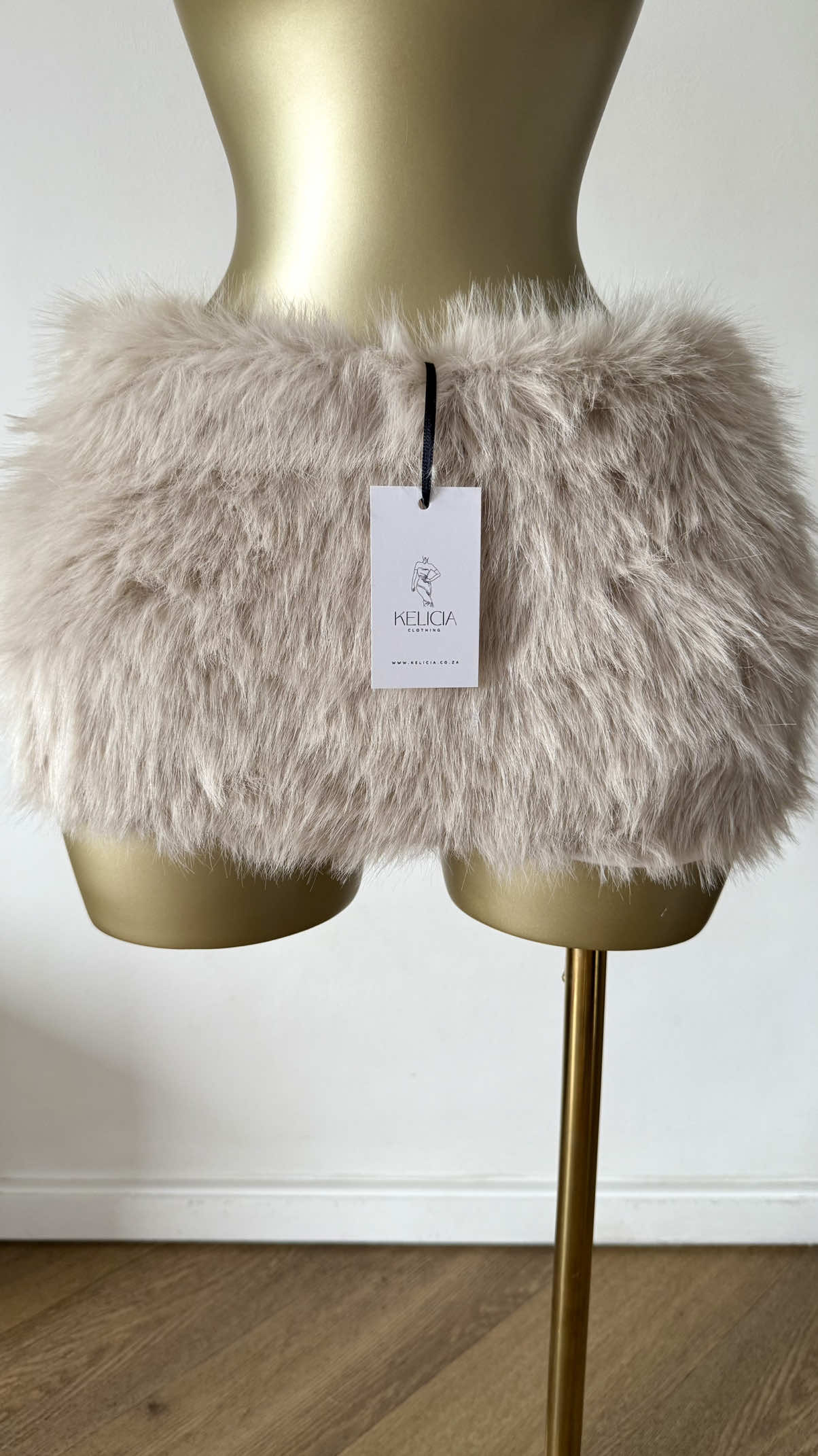 Fur Micro Skirt. Price: R800. Mannequin is wearing size large.