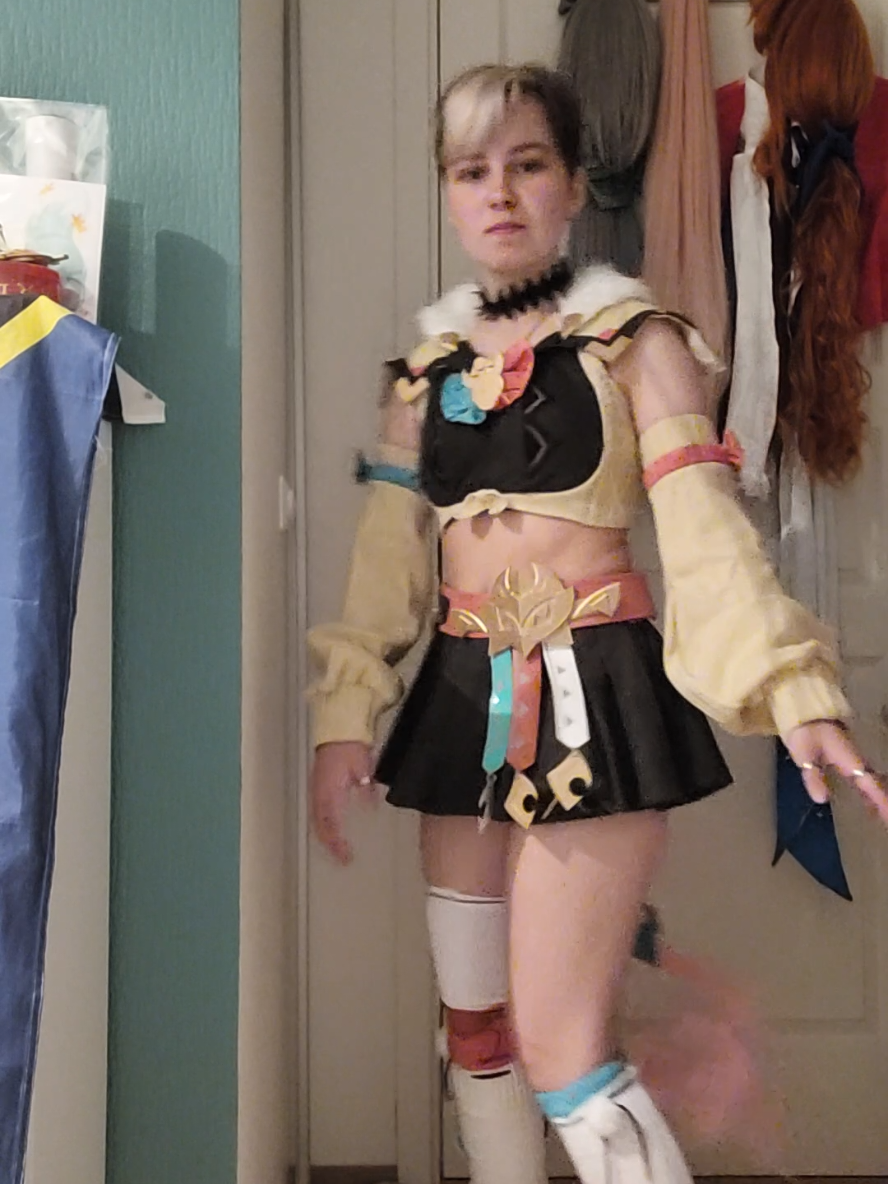 Varesa costest! literally JUST got it and there had to be a few tweaks STRAIGHT outta the bag . . . . . . . .  . •̩̩͙*˚⁺‧. •̩̩͙*˚⁺‧.˚ *•̩̩͙ ✩. •̩̩͙*˚⁺‧. •̩̩͙*˚⁺‧. ˚ *•̩̩͙. TAGS! #varesacosplay #genshincosplay#costest 