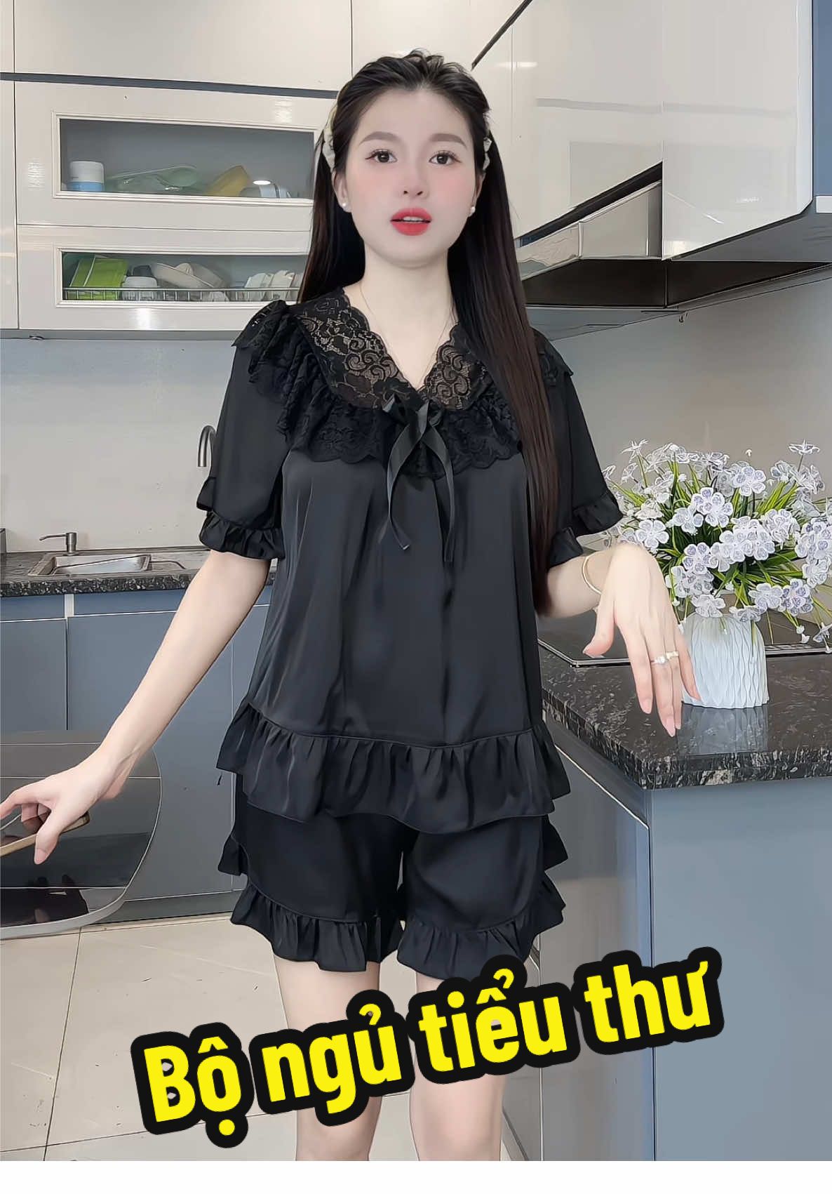 Bộ ngủ pha ren tiểu thư #HảiAnh #noiynu #bongu #tiktokshopthoitrend #bongulua #haianhxinh #vayngu 