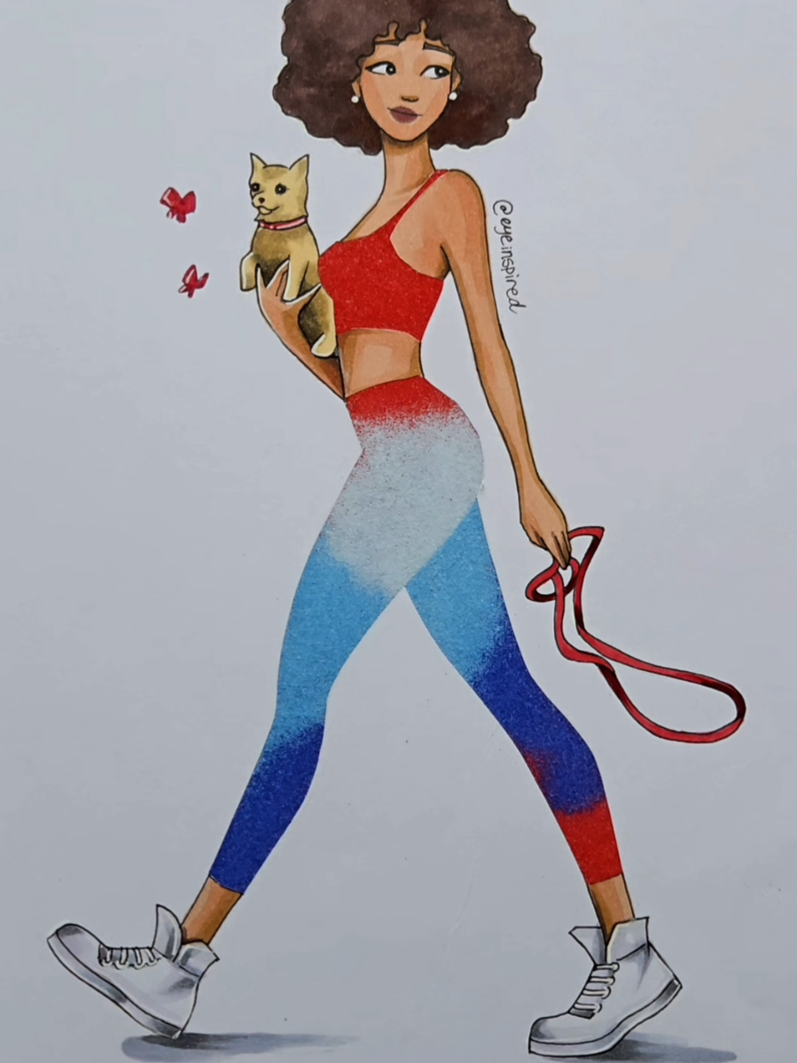 Rate this workout set 1 to 100 ❤️💙 #art #artwork #artist #fashion #design #style #designer #fashionstyle #illustration #craft #satisfying #cartoon #draw #drawing