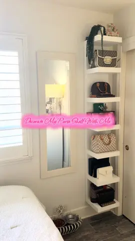 Purse Shelf Set Up ✨  #creatorsearchinsights #purses #beautyroom #roomdecor #luxury #purseshelf #paratii #fypシ゚viral 