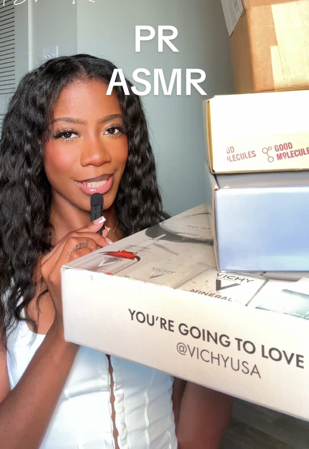@Vichy Laboratoires made this one super fun 🩵 also thank you @Good Molecules @COVERGIRL @CeraVe  #pr #prunboxing #asmr #asmrvideo #contentcreator #influencer #unboxing 