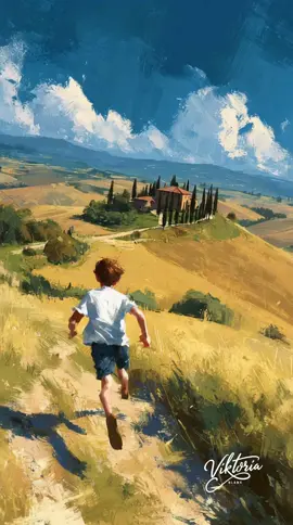 Young, happy and free. Tribute to Tuscany (Italy) - art by Viktoria Blank - video by Emanuele Del Fio #fyp #digitalart #art #viktoriablank #tuscany #italy 