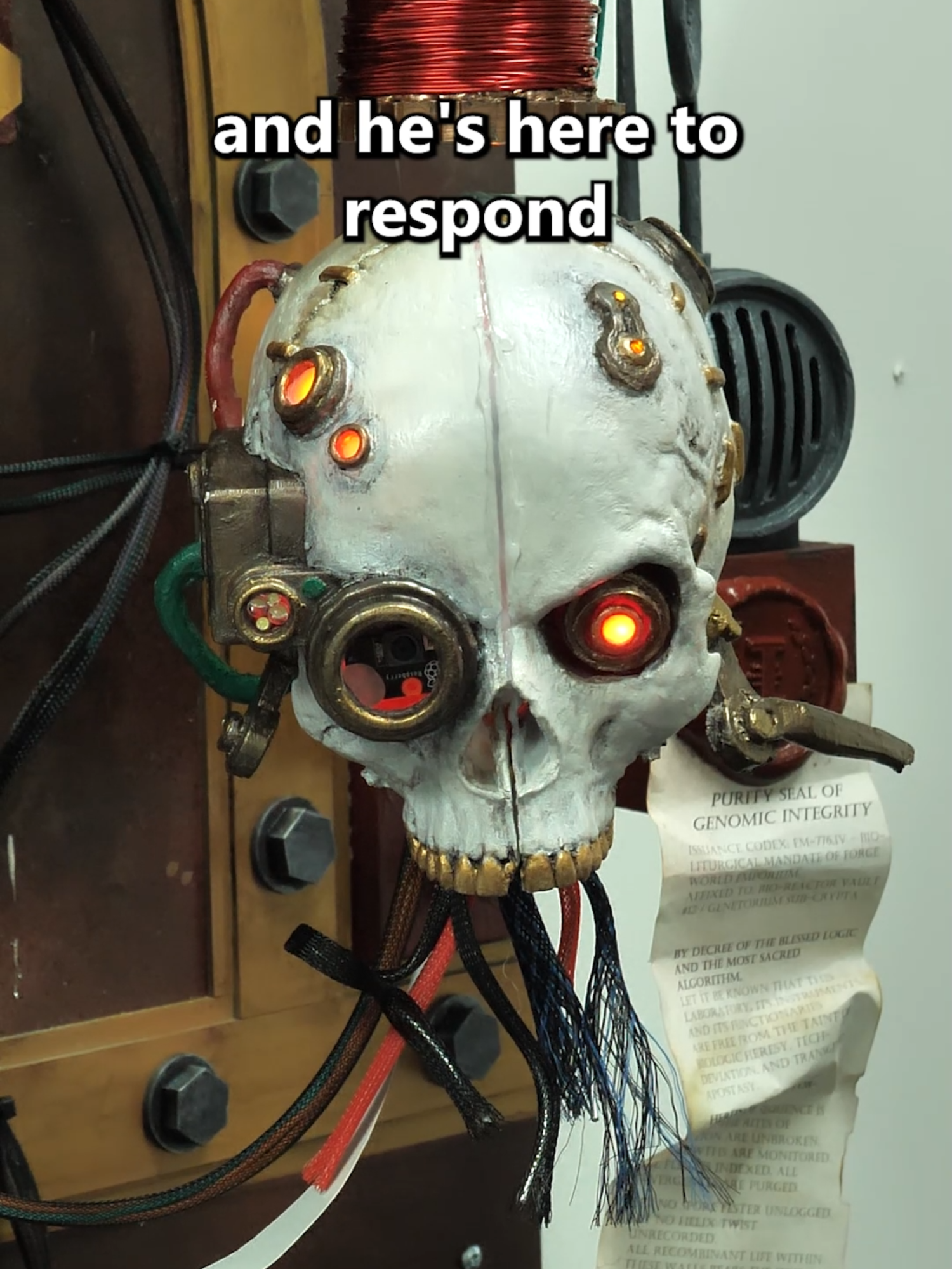 Our new levitating servo-skull secretary #levitating #warhammer40k #warhammer #mechanicus #adeptusmechanicus #servoskull #physics #scienceexperiments #scienceismagic