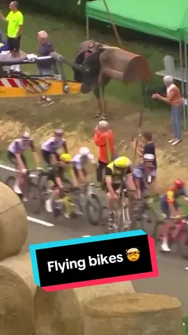 The Tour de France has it all... including flying bikes 😅🚲 #TourDeFrance #Cycling #RoadCycling