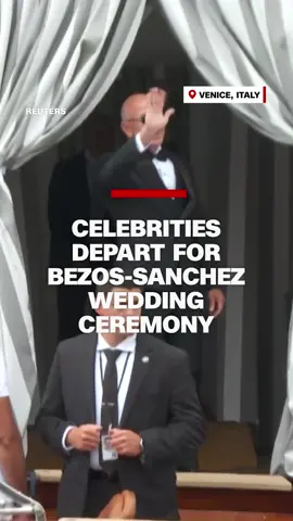 Corseting, feathers and plenty of diamonds adorn guests as they step into water taxis set to take them to the Friday evening festivities for Jeff Bezos and Lauren Sanchez. #jeffbezosandlaurensanchez #weddingtiktok #cnn #news