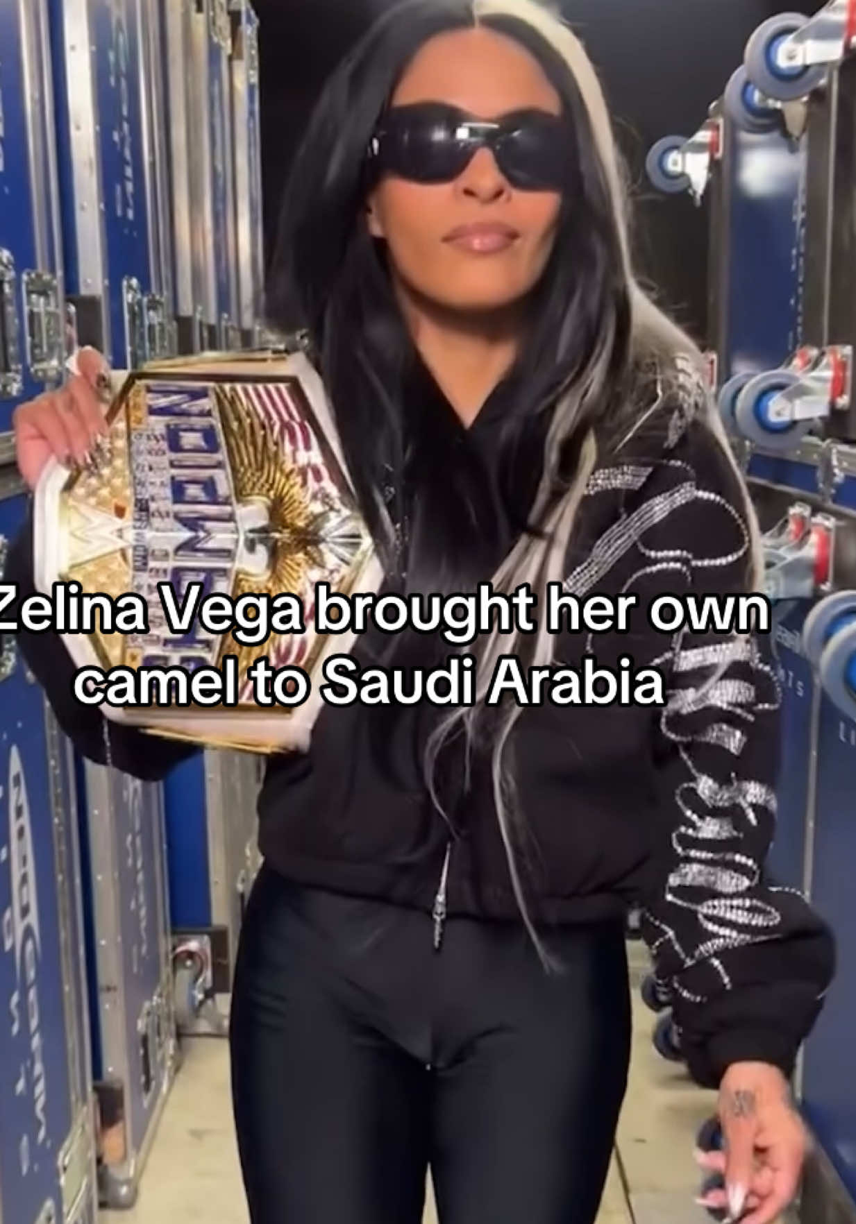 Zelina Vega brought her own camel to Saudi Arabia 🔥#zelinavega #fyp #womensuschampionship #viral #smackdown #foryou #WWE #giulia 