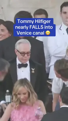 Fashion icon Tommy Hilfiger nearly fell FACE FIRST into a Venice canal while trying to board a boat headed to Jeff Bezos and Lauren Sanchez's wedding party. Read more about the star-studded event at DailyMail.com #news #bezos #wedding 