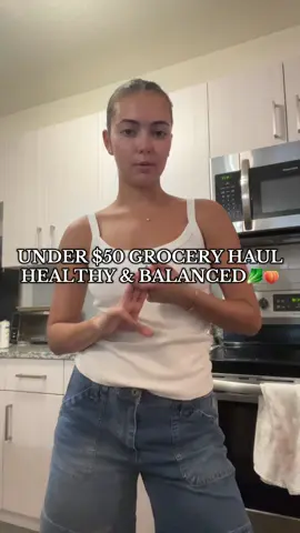 Under $50 healthy but balance grocery haul🤠🥬✨ #groceryhaul #collegemeals #mealprep #Foodie #college #fsu 