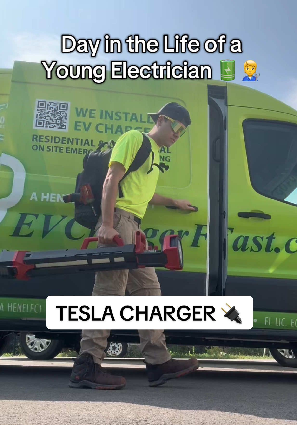 Day in the Life of a Young Electrician, Installing a 240 Volt Tesla Charger, Featuring my Timberland Pro 6” Hypercharge Waterproof Boots 🥾 @Timberland PRO #electrician #bluecollar #electriciansoftiktok #electricalcontractor #trades #union #hvac #plumbing #contractor #hendythesparky #trending 