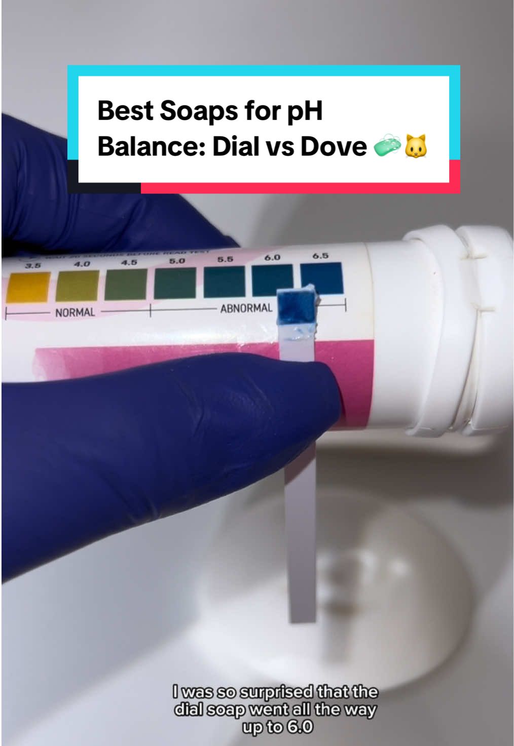I tested the pH levels of Dial, Dove Unscented, and Dove Original to see which soap is safest for your vaginal pH balance. The results might surprise you.🧼 #phbalance #femininehygiene #dovesoap 