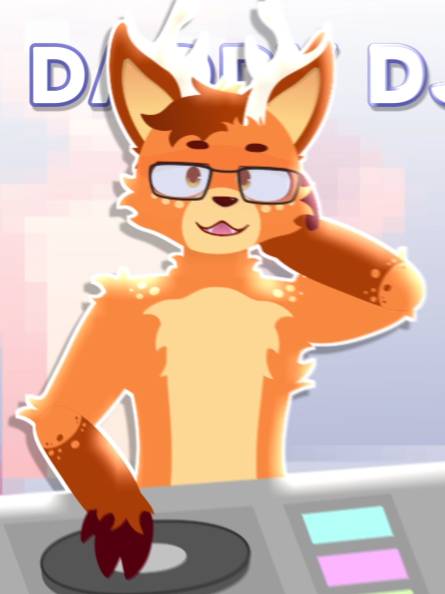 DADDY DJ || commission for @jack_the_deer !!! your oc is adorable! #animationmeme #animation #bats #edit #fyp #tiktok #foryoupage #aftereffects #tweening #music #smooth #animationtrend #trending #trend #furry #art #commission 
