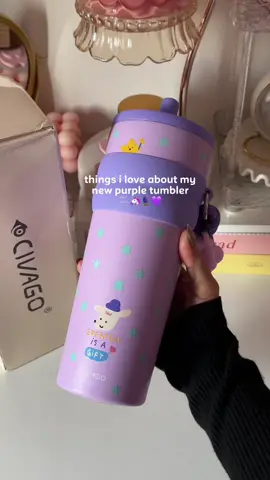 the print & color is the perf combination! 💟🙆‍♀️ this 26oz ceramic tumbler is a must buy!!  #tumbler #civagotumbler #civagoph #purpletumbler #ceramictumbler #tumblerwithstraw #26oztumbler #cutetumbler
