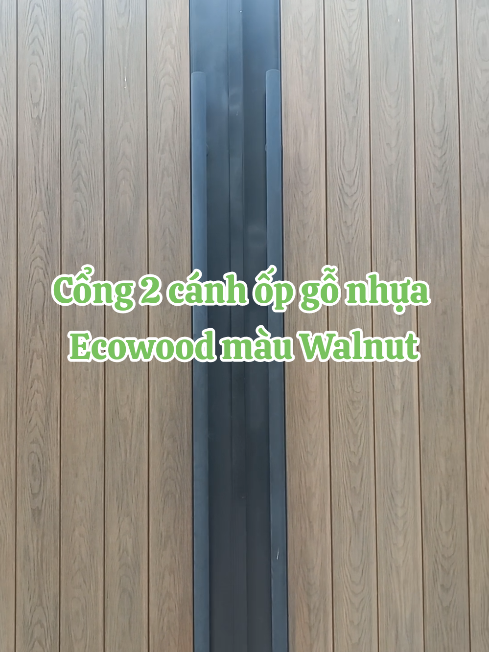 Cổng 2 cánh ốp gỗ nhựa Ecowood mã WPO-10016CD màu Walnut #ecowood #gonhuangoaitroi #cuacong 