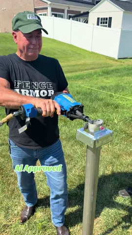 uNi-5™ attached with pin nailer. #mrfenceacademy #mrfencetools #FWA #i Drive Power System ™