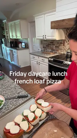 Home daycare lunch. French loaf pizza! #homedaycare #lunch #pizza #fyp #fypシ 