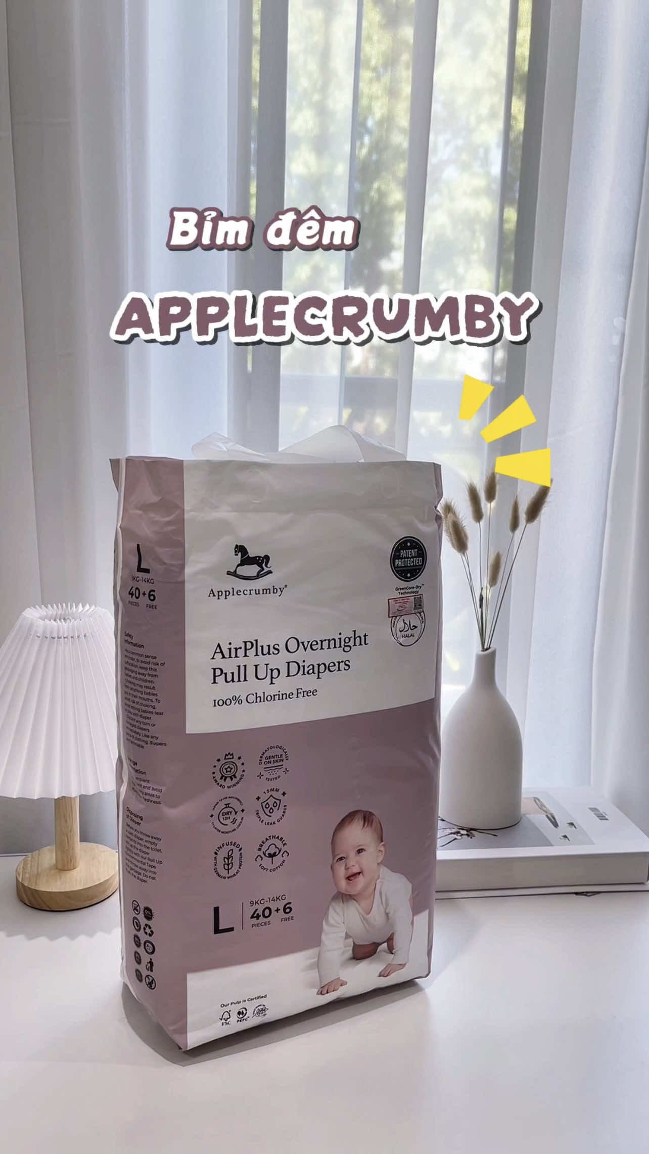 Bỉm đêm quốc dân APPLECRUMBY #mebimsua #embedangyeu #embe #nuoicon #cici #bimchobe #bimapplecrumby #bimdem 