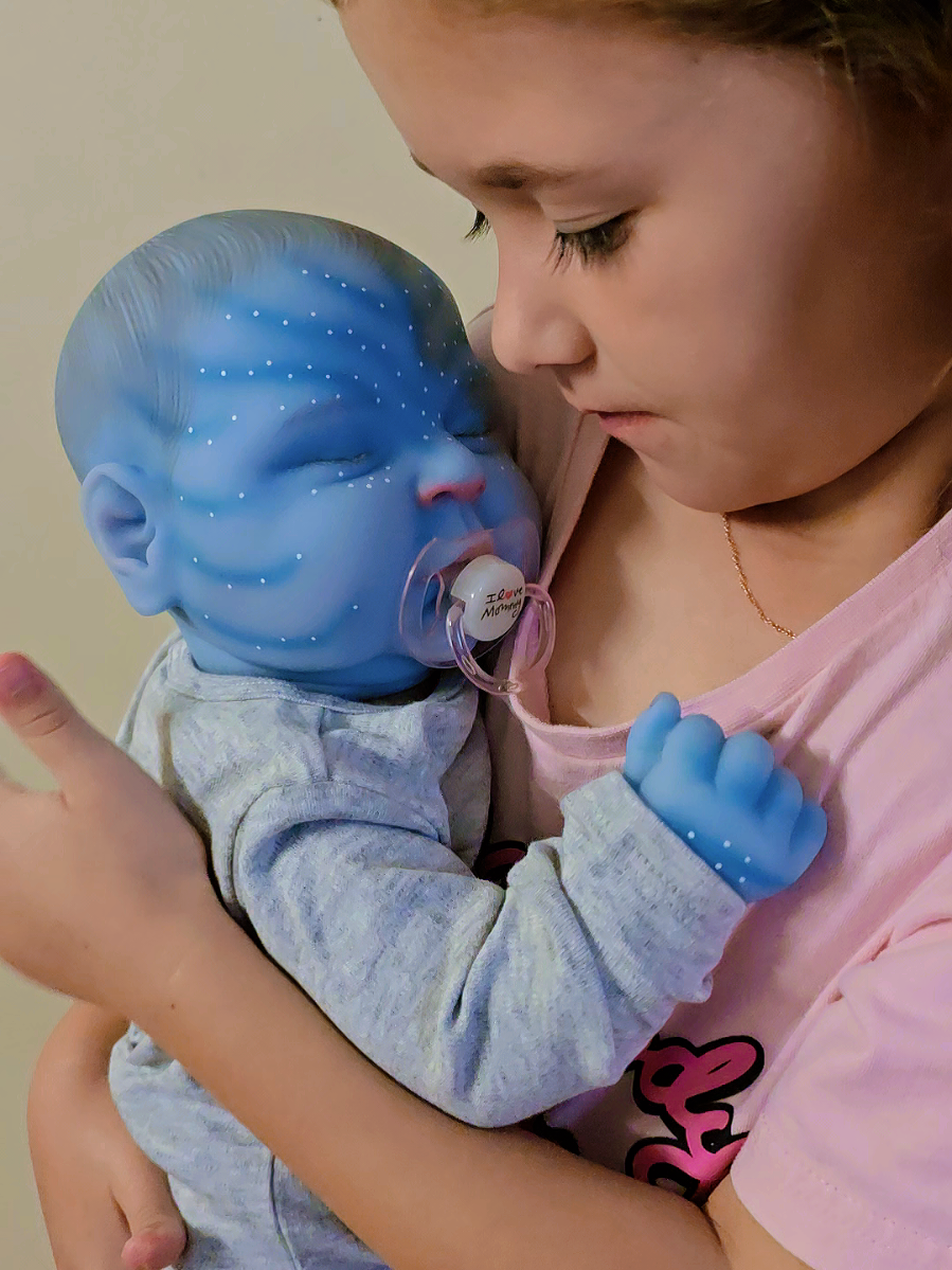 Avatar baby Arlo 💙  he is for sale message me for more info. #forsale #avatarbaby #bluebaby #peaches #rebornbaby 