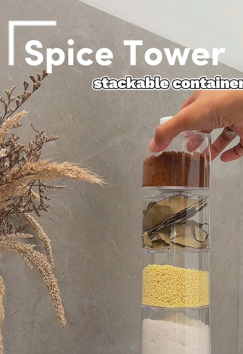 Condiments container na stackable? Luh. may ganito palang spice tower! 😍 Space saver talaga ang ganto. 🤗 #stackable #spicetower #condiments #condimentsbottle #condimentsorganizer #KitchenHacks 