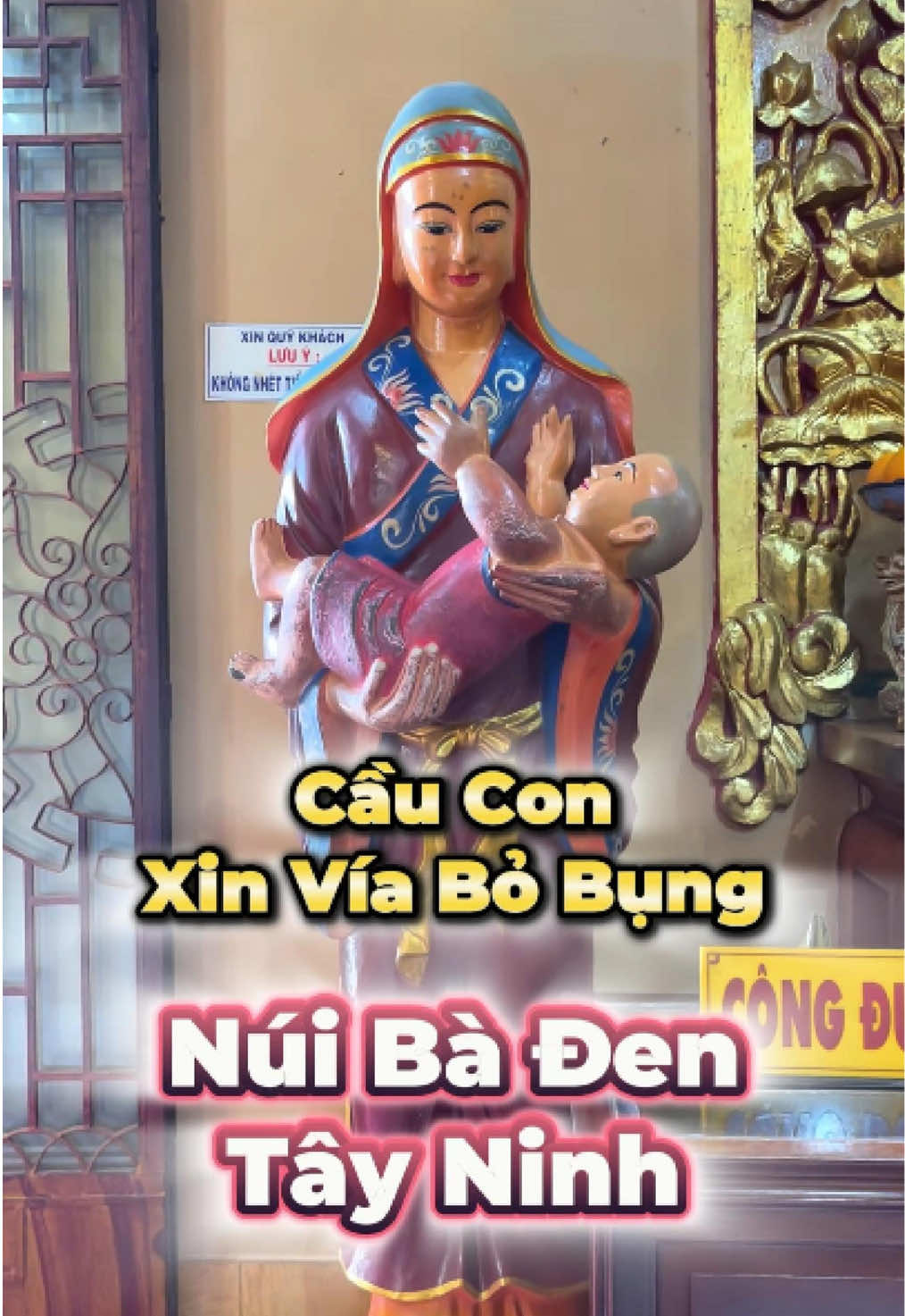 Tượng mẹ bồng con Núi Bà Đen Tây Ninh. Cầu con xin vía bỏ bụng. #ankienvan 