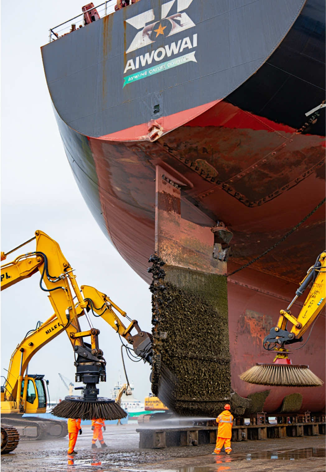 They Were Just Cleaning... Then the Ship Collapsed! 😱🚢 It started like a normal cleaning job — until the supports failed. The entire ship suddenly tipped and crashed down. You won't believe this fall! 💥⚠️ #aiwowai #shipcollapse #heavyequipmentfail #drydockdisaster #shipcleaning #epicfail #machinecrash #fyp #caughtoncamera 