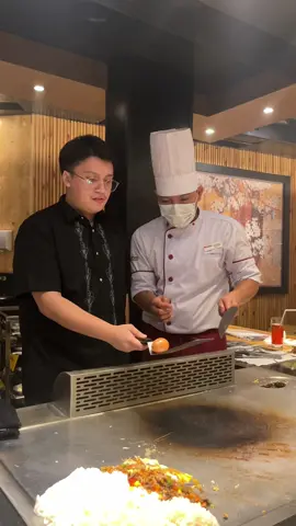 First try 😅 #fyp #egg #cooking #hibachi #chef 