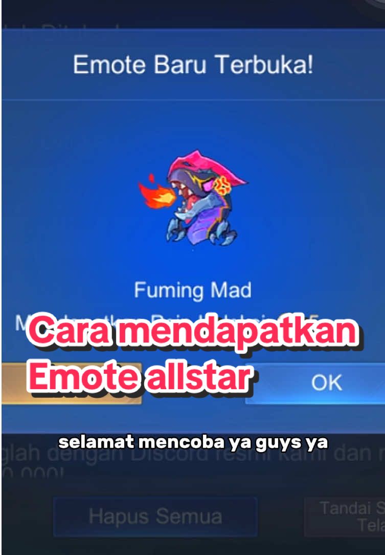 cara mendapatkan emote dino allstar #MLBB #MLBBDinoPlanet #MLBBALLSTAR #mlbbcreator #mobilelegends #fyp #viral 