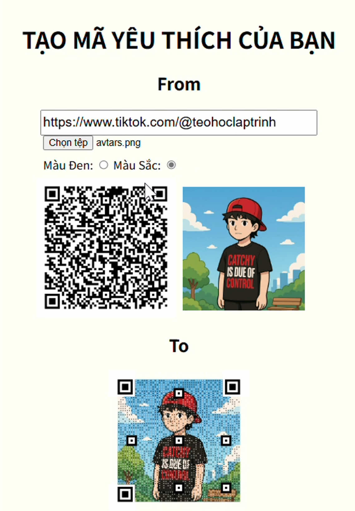 Tạo Mã QR cho riêng bạn ✨ #htmlcss #viral #foryou #xuhuong #tiktok #code #laptrinh #QR 