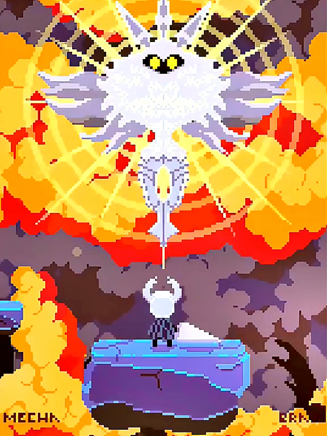 Bonito fondo de pantalla. 🔥 #hollowknight #edit #pixelart #fondo #destello #mrhollow