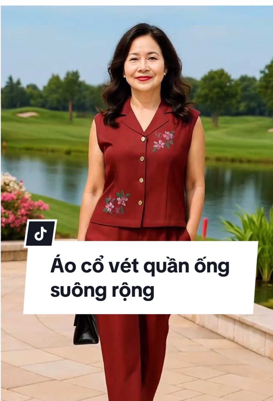 Áo cổ vét nữ quần ống suông rộng,sang trọng,lịch lãm #bodotrungnien #quansuongongrong #doxinh #thoitrangnu #thanhhongshop 