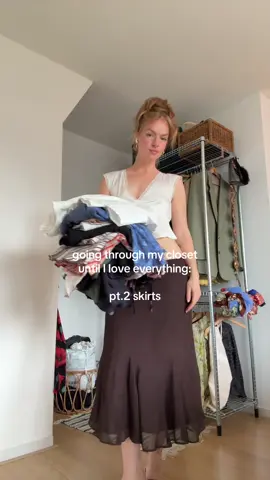 for someone who never wears skirts I have a lot of skirts🧍‍♀️ I thought I’d get rid of a lot more, but guess I love most of these just need to get some of these altered so I’ll actually wear them without fear of a whale tail