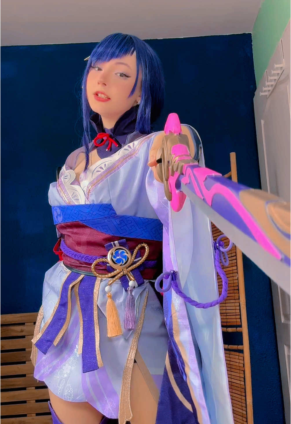 Who’s your favourite archon? 💜 #fyp #genshin #raiden #cosplay #roleplay 