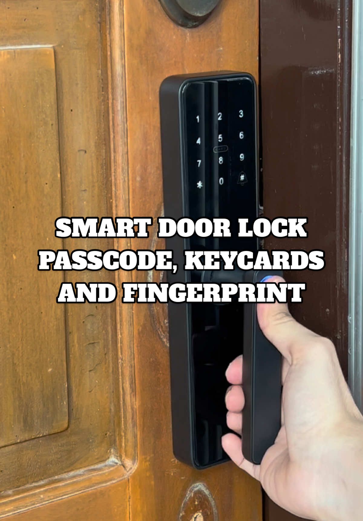Smart door lock na may passcode at safety features na din #ExposePH #SmartDoorLock #SmartLock #PasscodeDoor #KeycardDoor #FingerprintDoor 