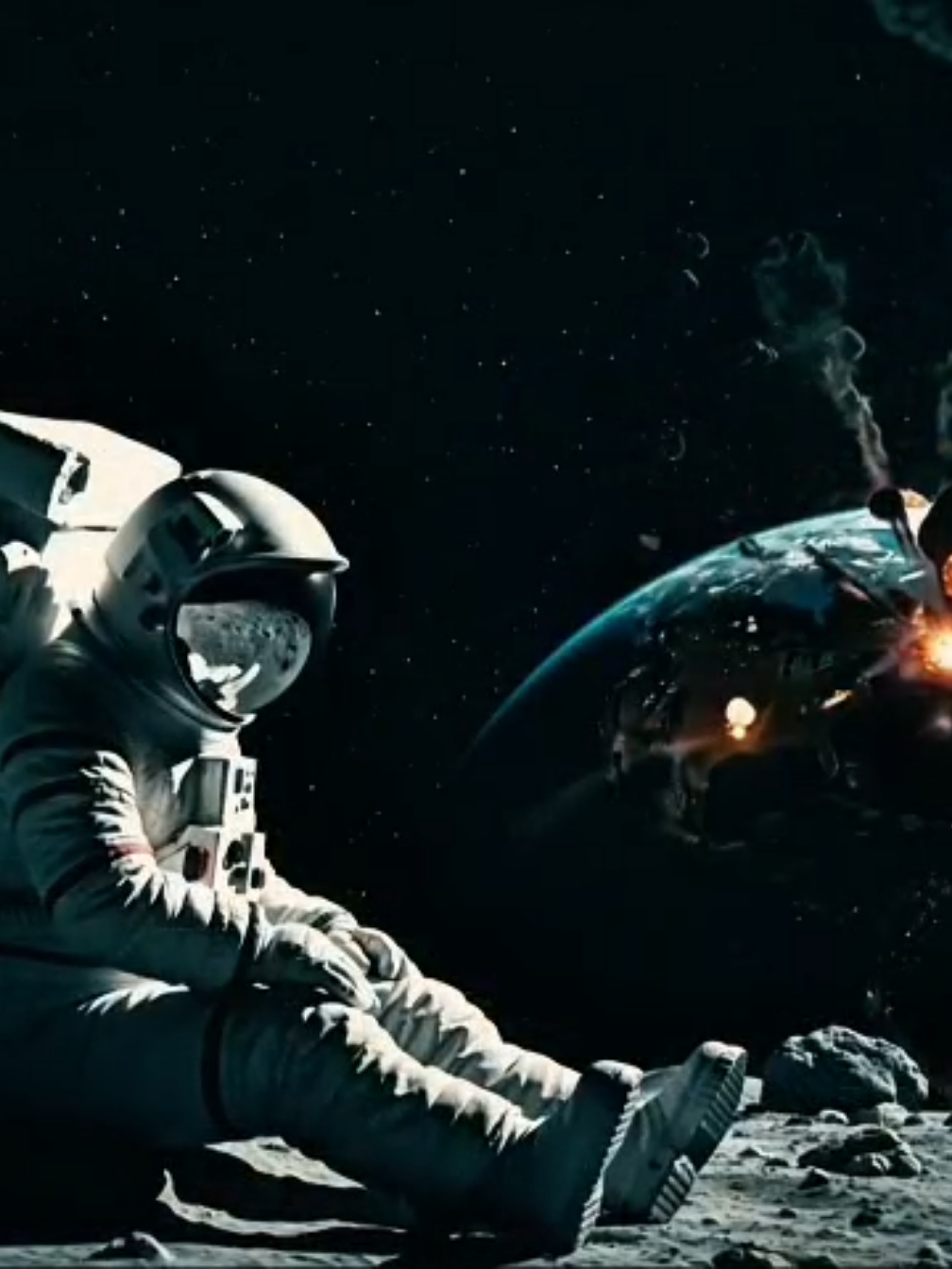 coba coba goggle VEO3.  Judul : Pesan dari bulan #prompt #aikonten #veo3 #gemini 