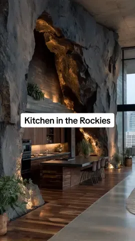 Kitchen in the Rockies … #interiordesign #cave #architecture #arhitectura #nature #luxury 