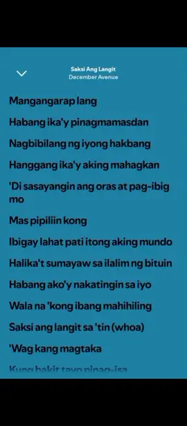 Saksi Ang Langit - December Avenue  #fyp #lyrics #music #spotify #foryoupage 