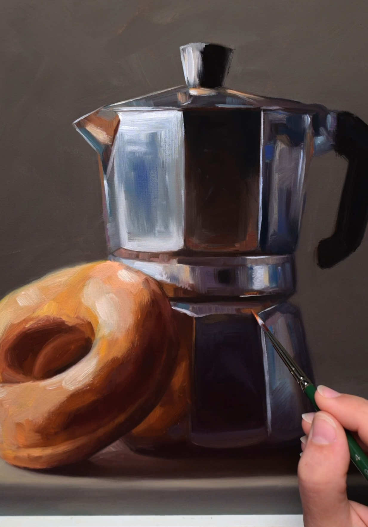 Coffee’s ready - and it brought dessert…☕️ . 12” x 12” Oil on Cradled Wood Panel . Stop by my website at LaurenPretorius.com to view available original paintings or grab a signed fine art print! . . . #art #painting